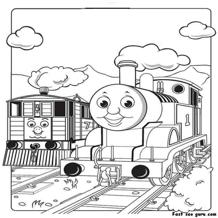 Print out pictures of Toby the tram engine Thomas the train and friends coloring pages for boys